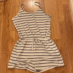 Striped romper.